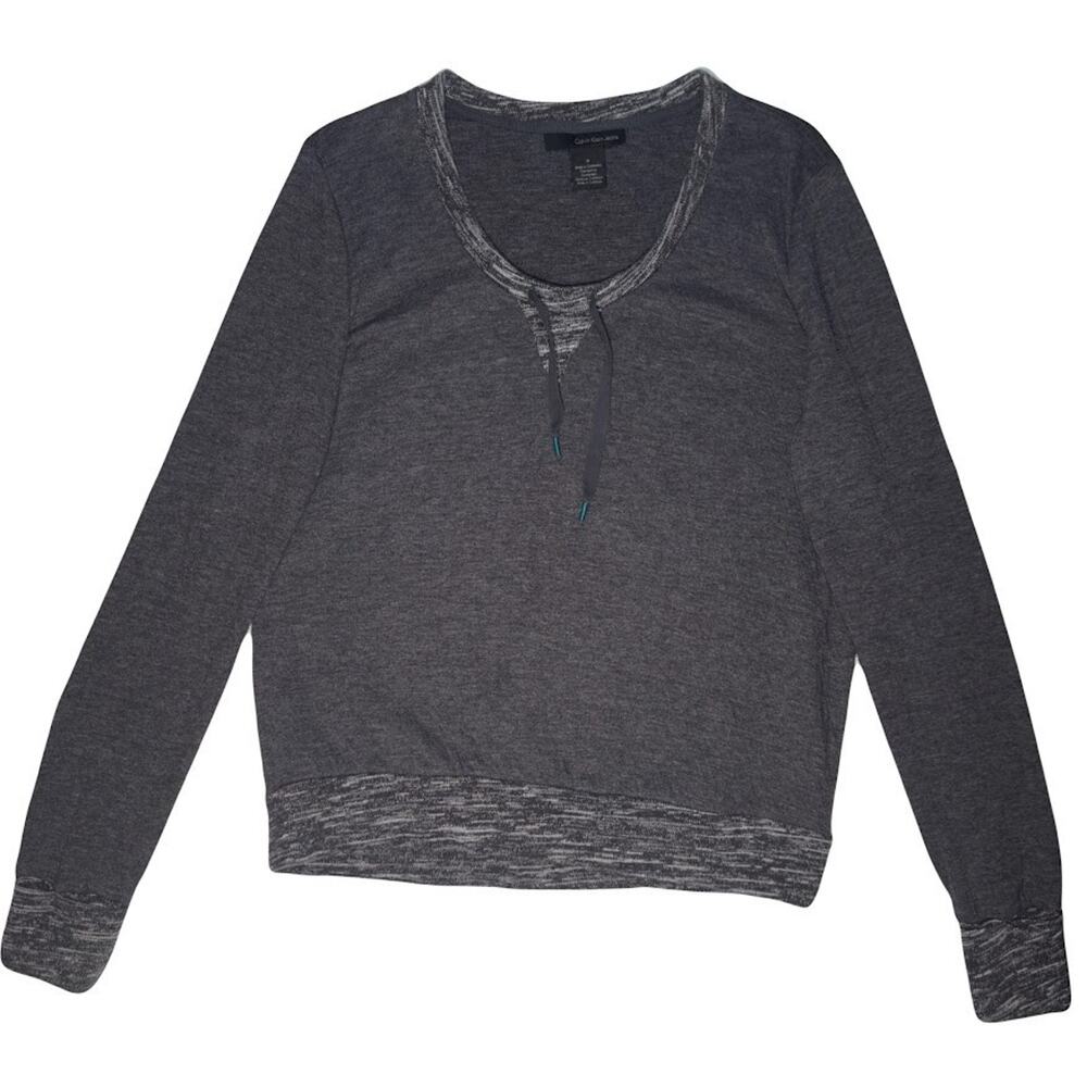 Calvin Klein Women's Gray Pullover Sweater Top Size Medium Cotton Blend Stretch